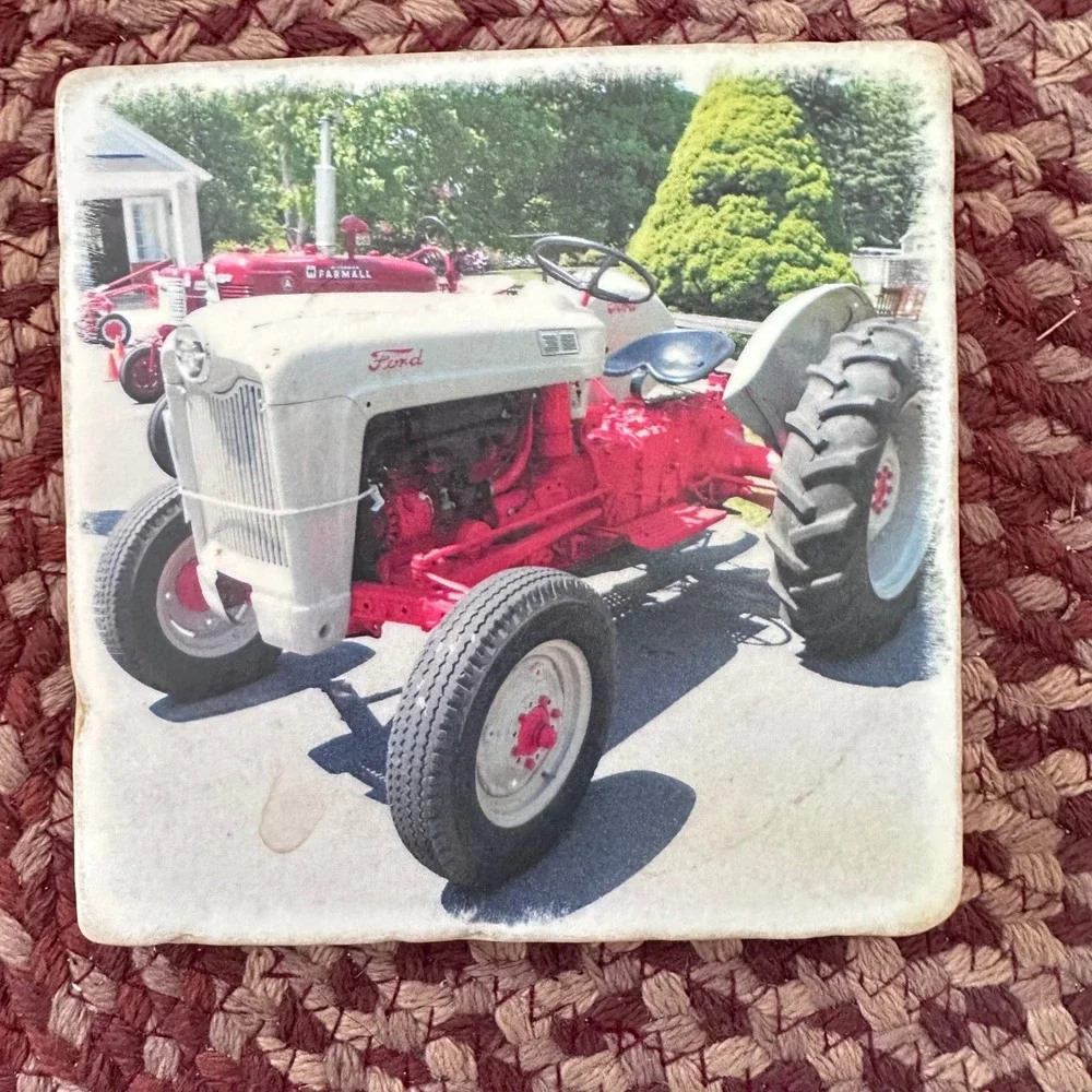 Crabby Coaster Company Tractor Ceramic‎ Coasters Set of 3 Farmhouse Decor
